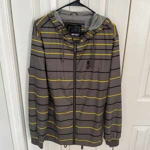 Rip Curl Men's Gray and Yellow Windbreaker NEW